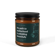 Soy Candle, Fertility Support Candle: My Path to Motherhood is Unfolding Beautifully, Amber Jar Candle, Aromatherapy Candle, Healing Candle,