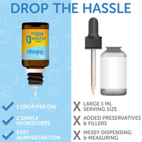 Ddrops Organic Baby Vitamin D 400 IU bottle with dropper, highlighting simplicity and easy daily administration.