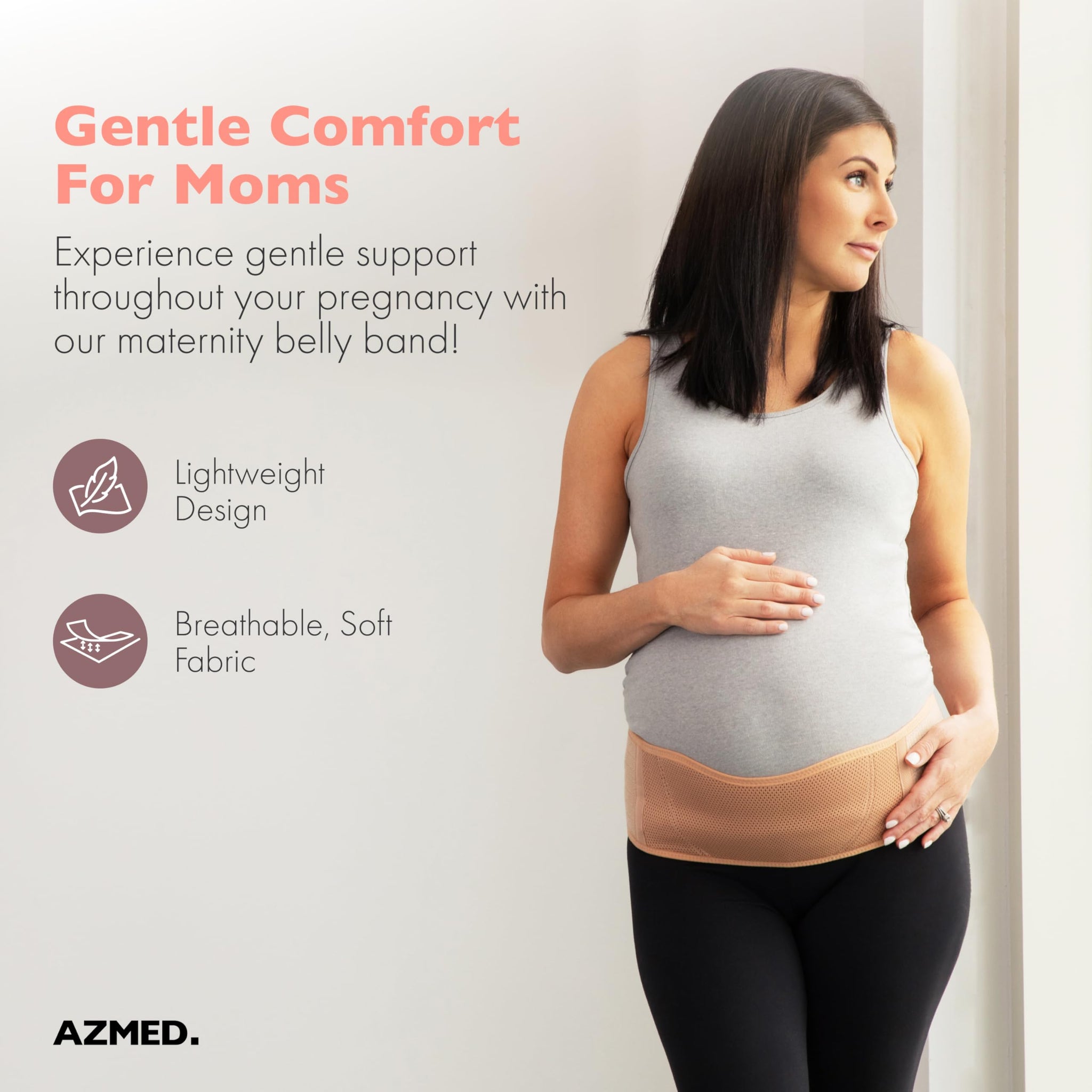 AZMED Maternity Belly Band for Pregnancy Support, Adjustable