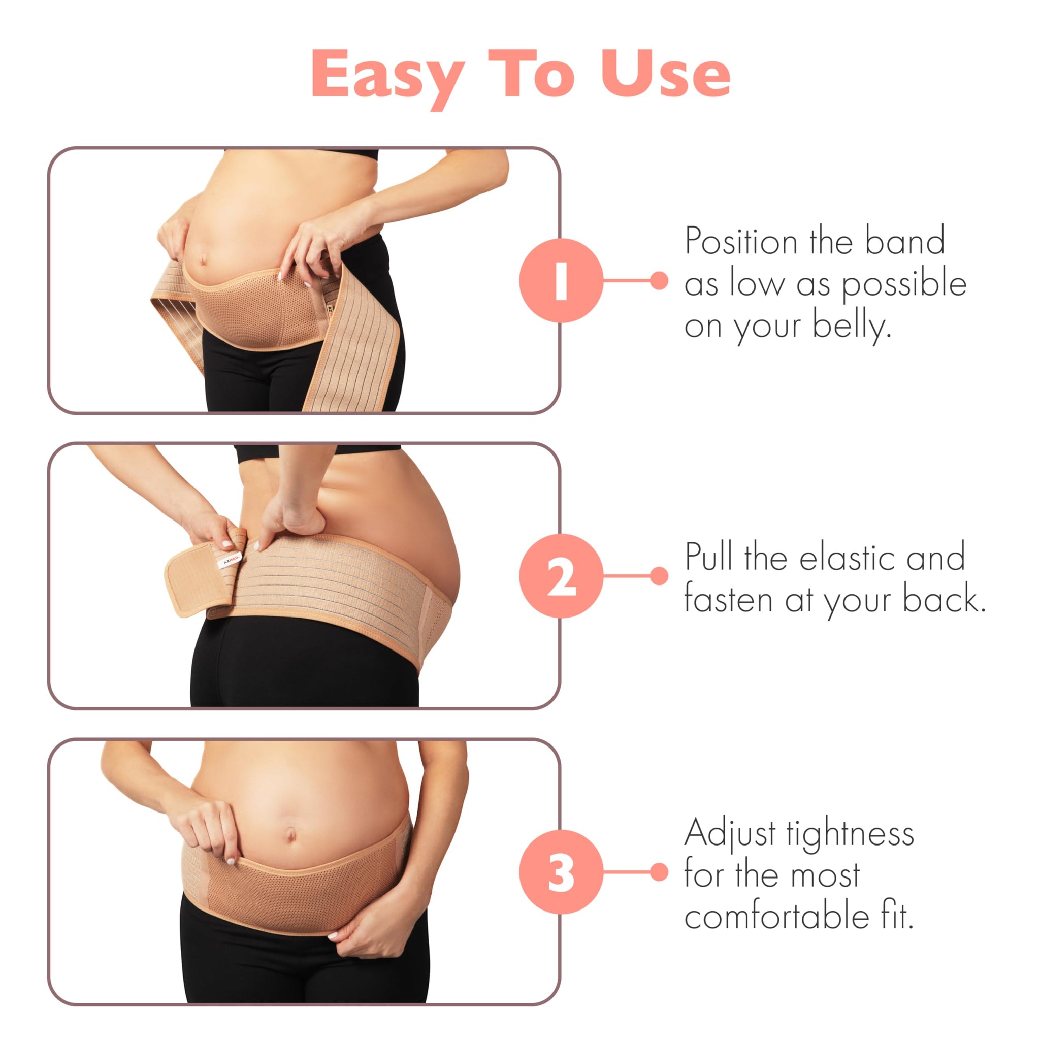 AZMED Maternity Belly Band for Pregnancy Support, Adjustable