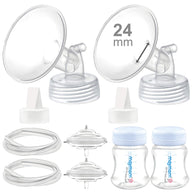 Maymom Pump Parts replacement kit for Spectra S1 and S2, including 24mm flanges, tubes, bottles, and accessories.