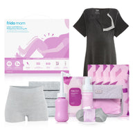 Frida Mom Hospital Bag Kit for labor and postpartum recovery with essential items in a stylish kit.