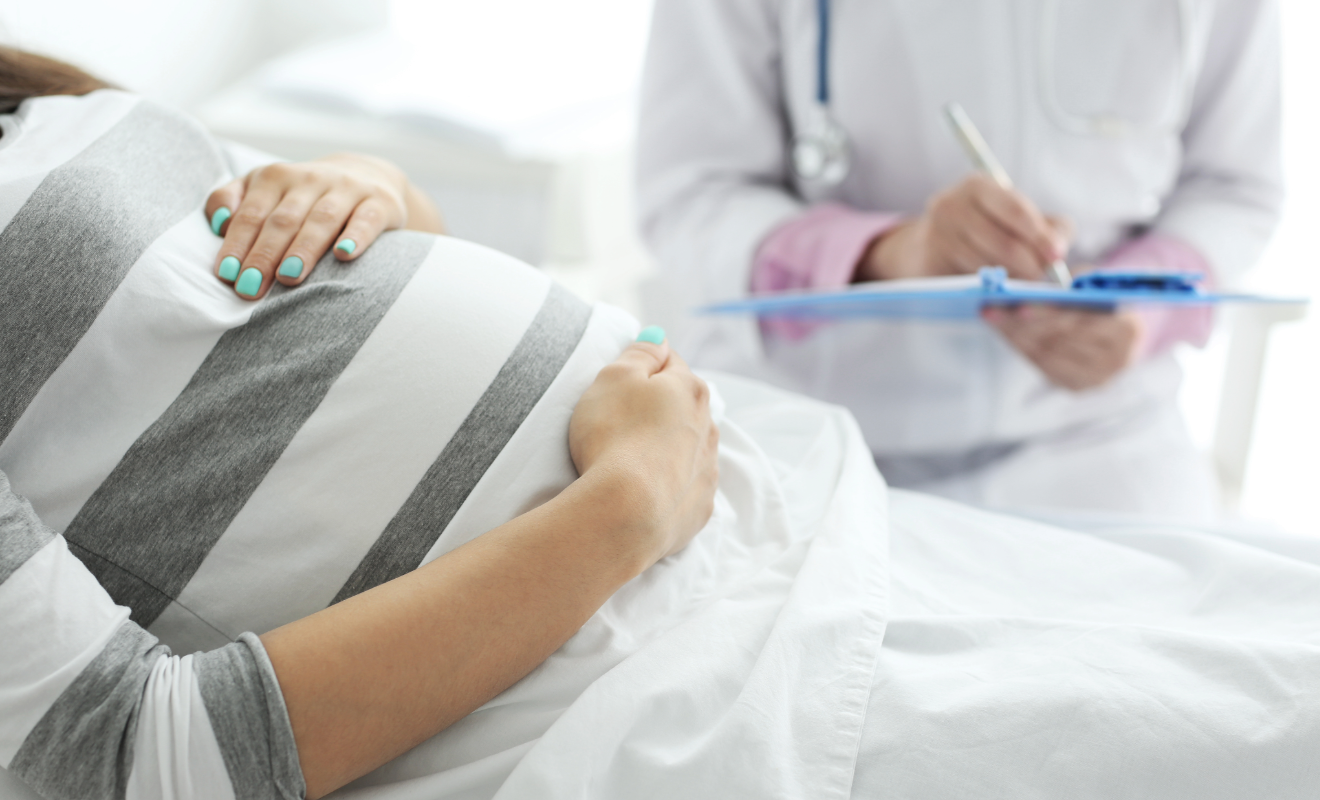 GBS in pregnancy: Pregnant woman at doctor office