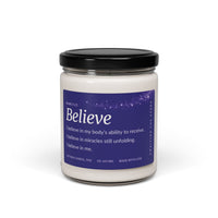 Believe Affirmation Candle for Fertility & TTC | Faith-Inspired Soy Candle for Hope, Calm & Emotional Support