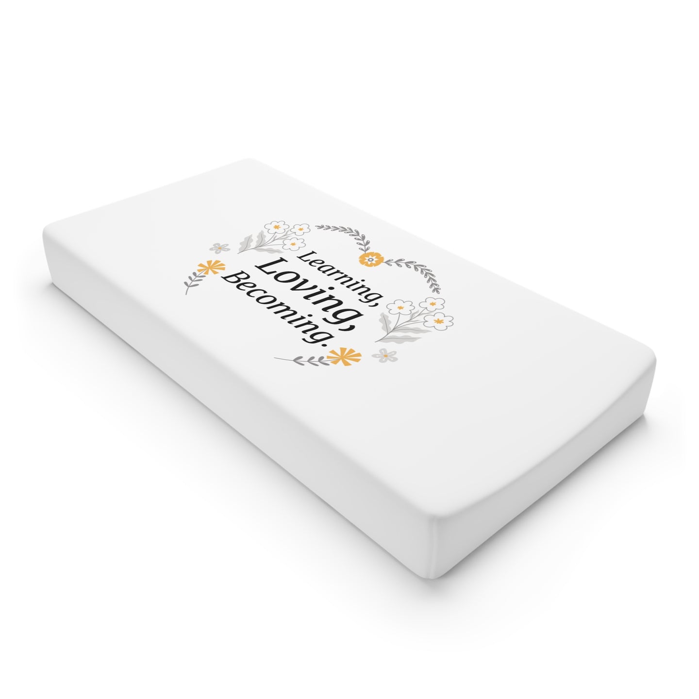 Baby Changing Pad Cover - Learning, Loving, Becoming