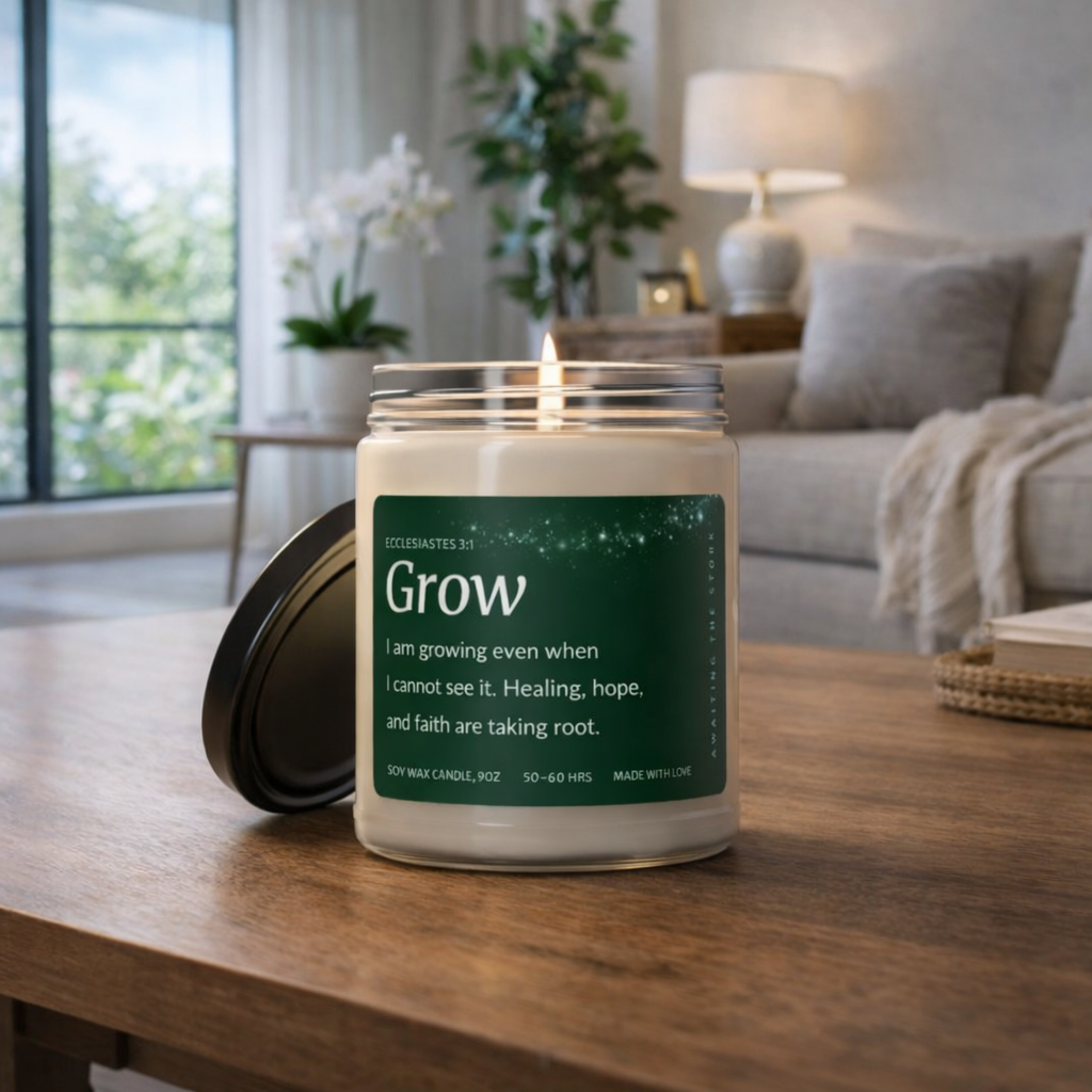 Fertility Affirmation Candle for TTC – Grow Soy Candle