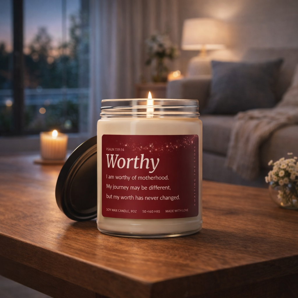Fertility Affirmation Candle for TTC – Worthy Soy Candle