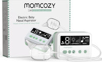 Momcozy electric baby nasal aspirator with hospital-grade suction for instant relief.