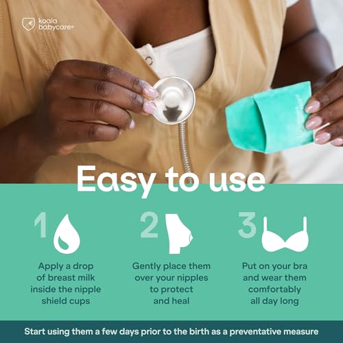 How to use silver nursing cups in three steps: add a drop of breast milk inside, place over the nipples, then put your bra on