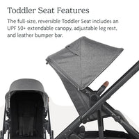 UPPAbaby Cruz V2 stroller with travel system and toddler seat - Awaiting the Stork