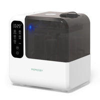Momcozy DeepClean D8 baby bottle washer and sterilizer, white base with smoked lid and touch control panel