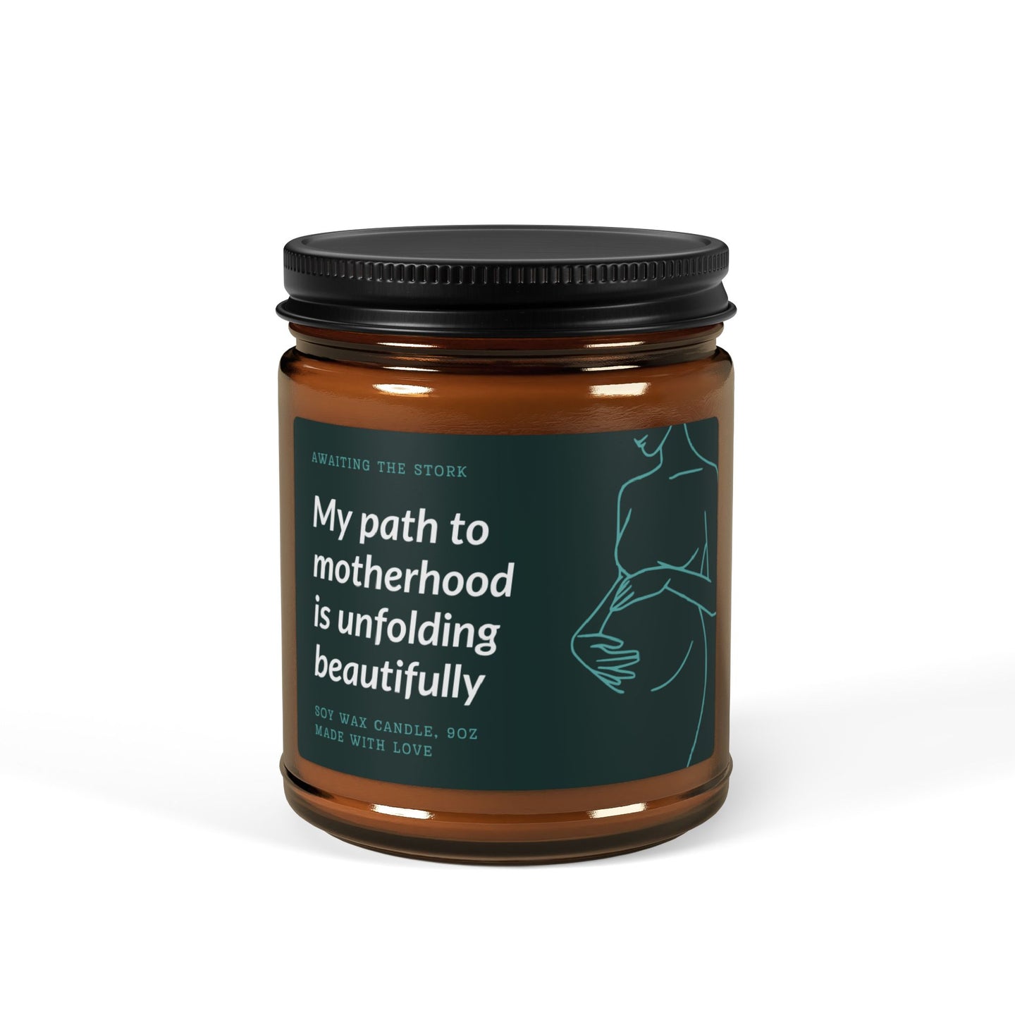 Soy Candle, Fertility Support Candle: My Path to Motherhood is Unfolding Beautifully, Amber Jar Candle, Aromatherapy Candle, Healing Candle,