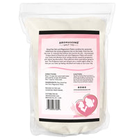 Pregnancy bath soak featuring Aromasong Dead Sea Magnesium Flakes in a resealable bag, unscented for natural relaxation.