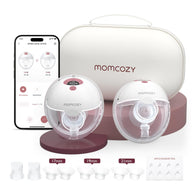 Hands free wearable breast pump with app control and accessories from Momcozy