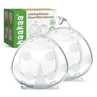 Haakaa Ladybug wearable breast milk collectors in silicone design with box, ideal for discreet lactation support.