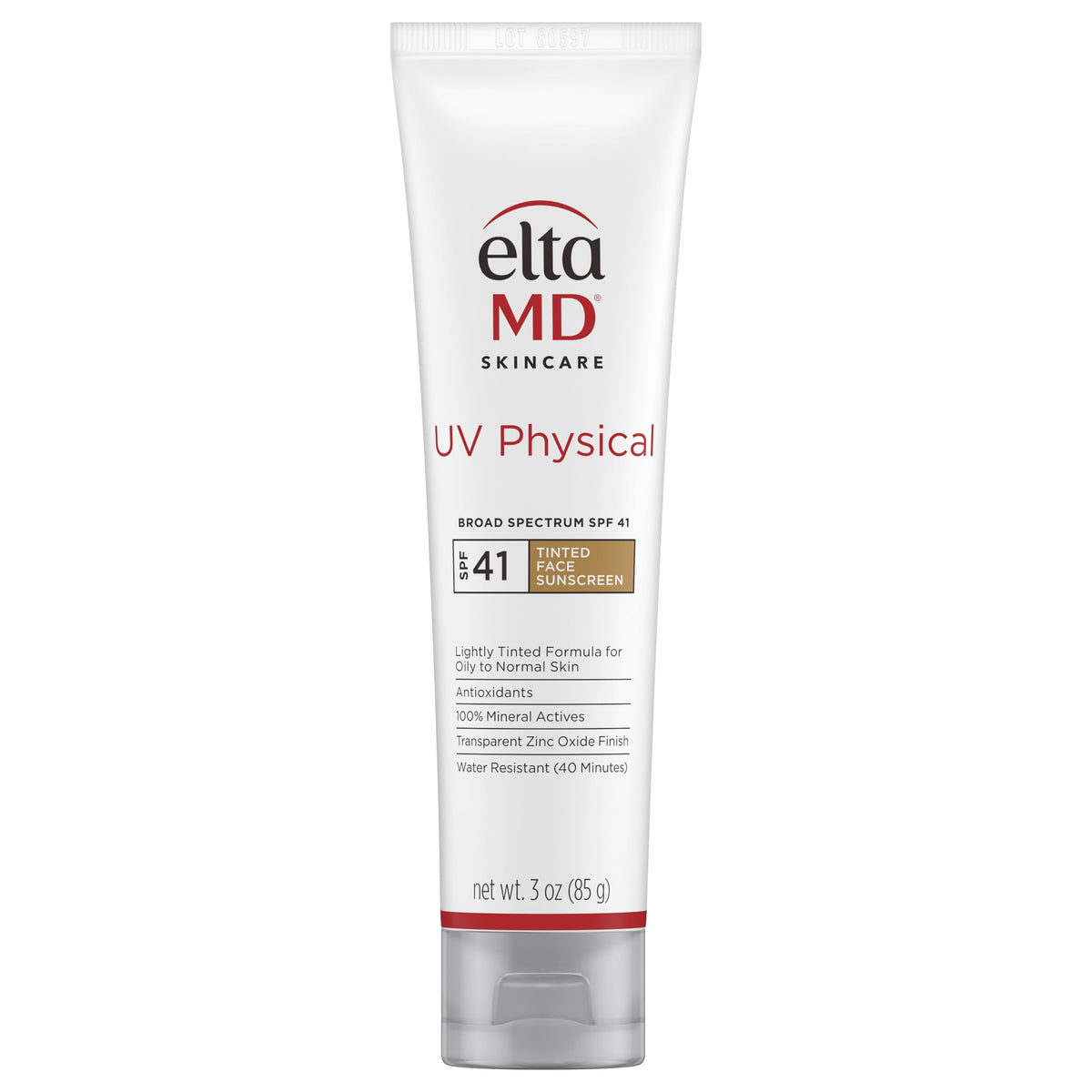 EltaMD UV Physical SPF 41 tinted mineral sunscreen, 3 oz tube