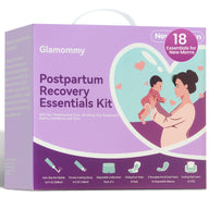 Glamommy Postpartum Recovery Kit packaging featuring essential items for new moms to support postpartum healing.
