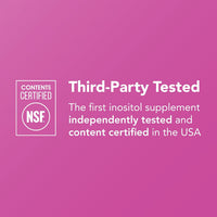 NSF contents certified seal: Ovasitol inositol supplement independently third-party tested in the USA