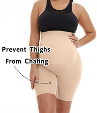 Postpartum shapewear for seamless belly support and preventing thigh chafing during recovery after childbirth.