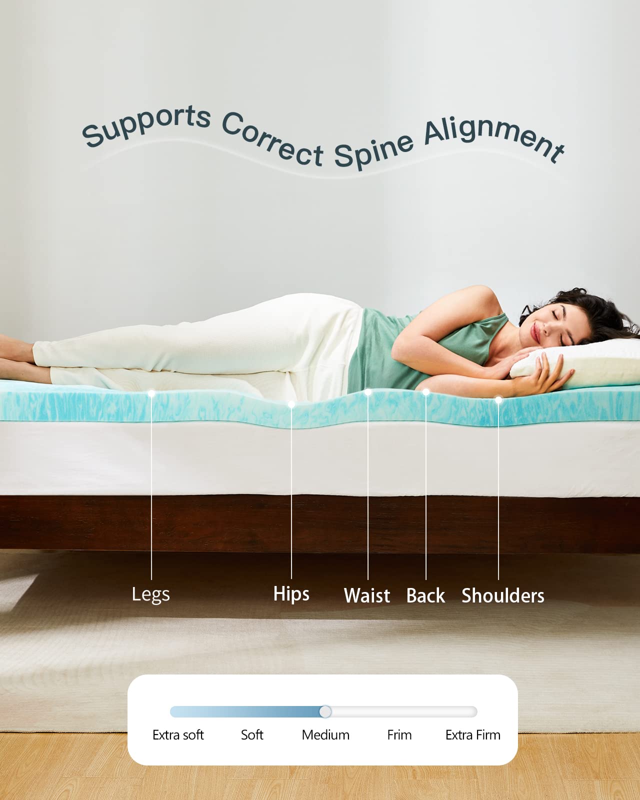 PERLECARE 3” Pregnancy Memory Foam Mattress Topper