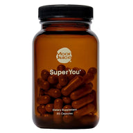 Moon Juice SuperYou capsules in an amber bottle, a top stress relief supplements for women.
