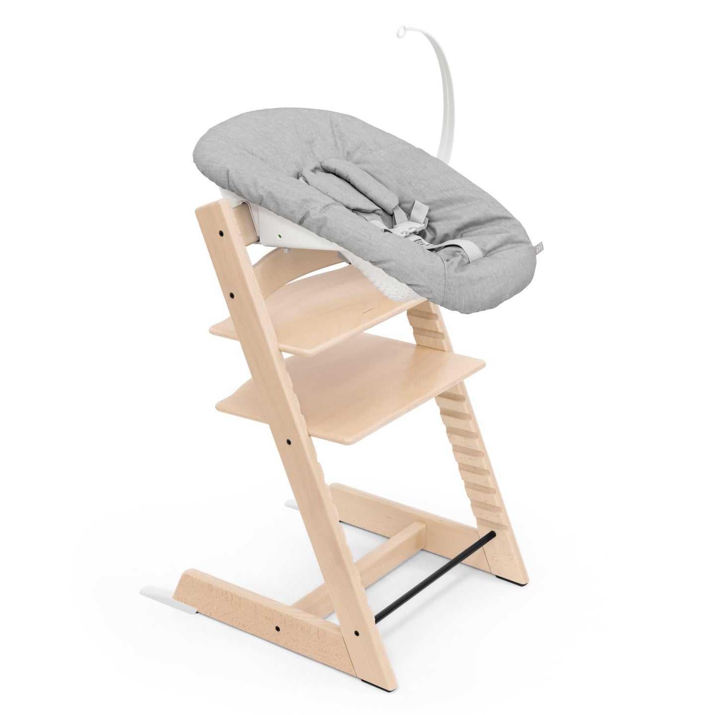 Baby high chair - Stokke Tripp Trapp with Newborn Set, ergonomic design, safely supports infants from day one.