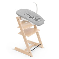 Baby high chair - Stokke Tripp Trapp with Newborn Set, ergonomic design, safely supports infants from day one.