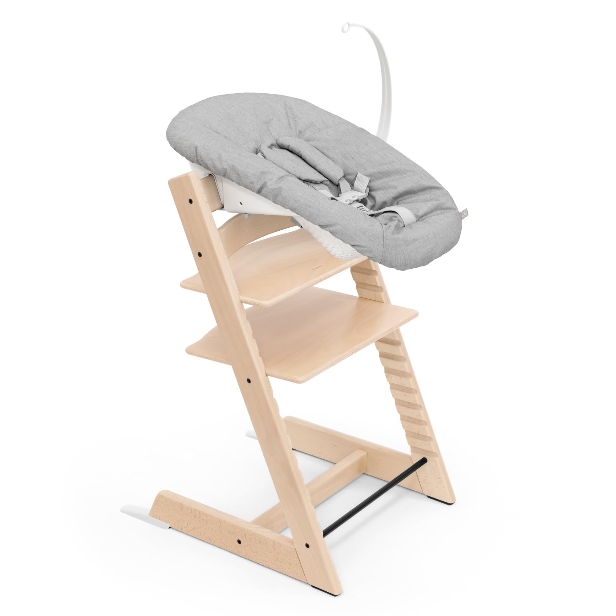 Baby high chair - Stokke Tripp Trapp with Newborn Set, ergonomic design, safely supports infants from day one.