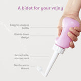 Frida Mom Upside Down Peri Bottle for Postpartum Care, Portable Bidet Perineal Cleansing and Recovery for New Mom, The Original Fridababy MomWasher - Awaiting the Stork