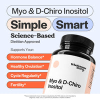 Dietitian-approved inositol capsules supporting hormone balance, healthy ovulation, cycle regularity and fertility