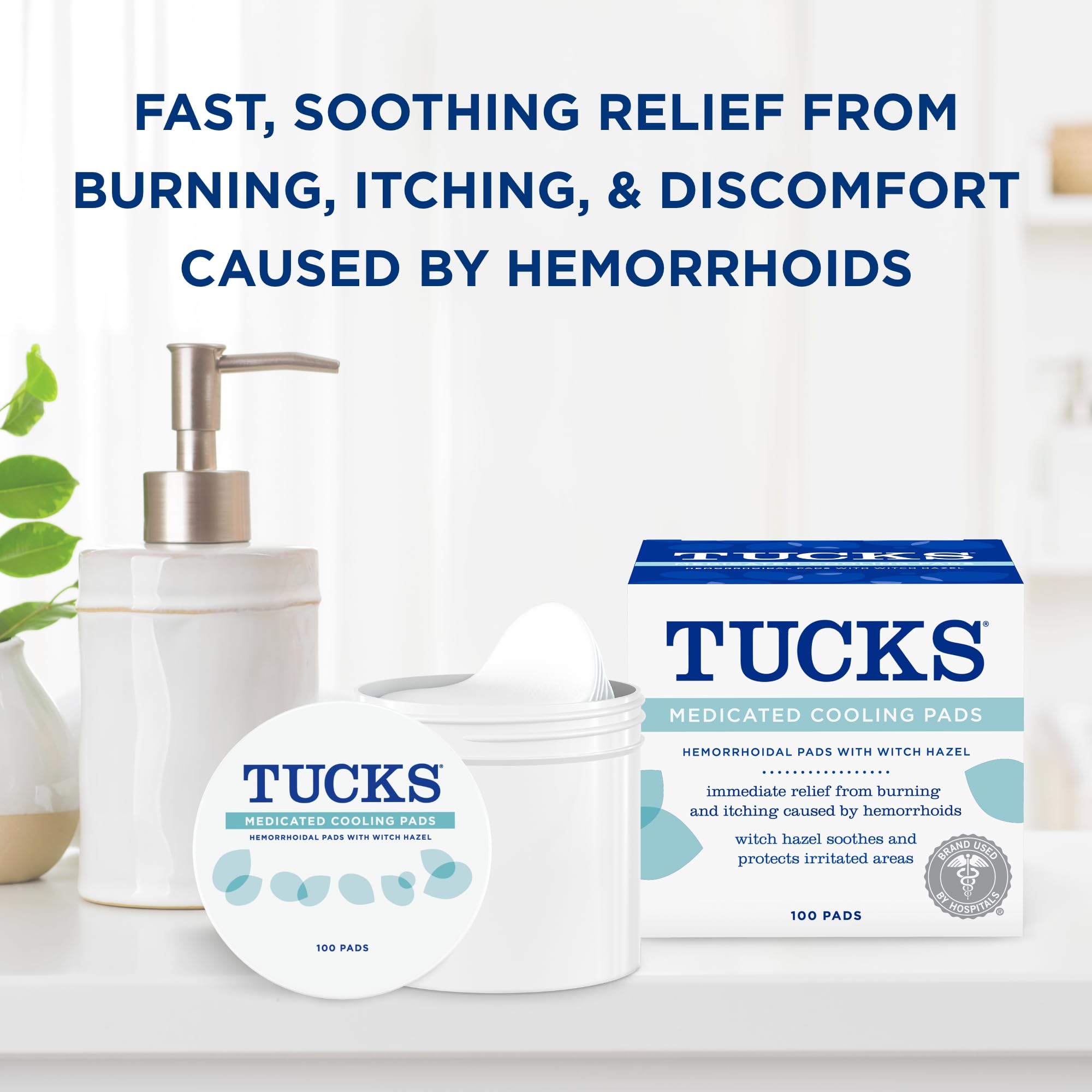 TUCKS Witch Hazel Cooling Pads for Postpartum and Hemorrhoid Relief