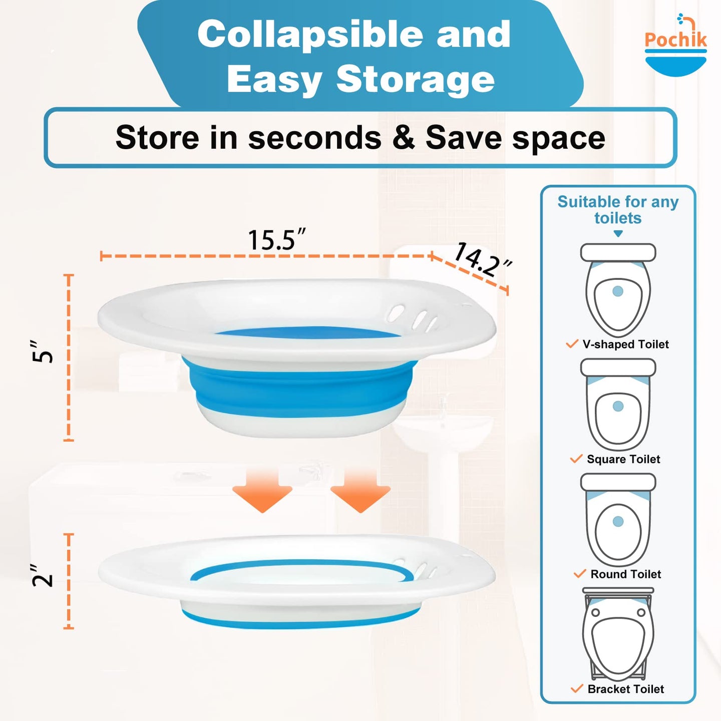 Pochik collapsible Sitz Bath for hemorrhoids and postpartum care