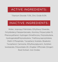EltaMD UV Physical active ingredients, titanium dioxide 7% and zinc oxide 9%, with the inactive ingredients list