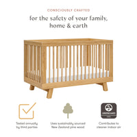 Convertible crib by Babyletto Hudson, crafted for safety and sustainability with Greenguard Gold certification.