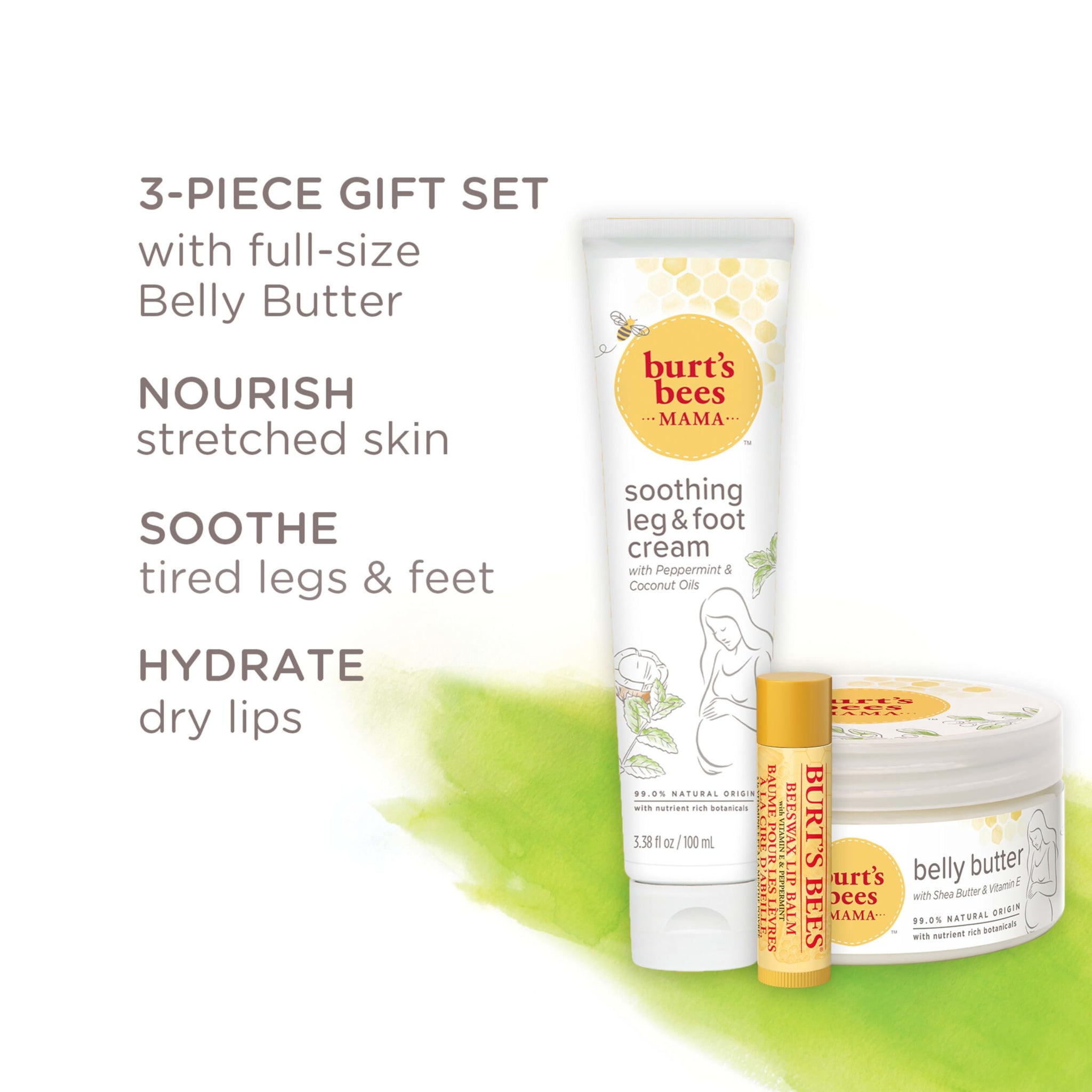 Burt's Bees Pregnancy Essentials Gift Set - belly butter, lip balm, leg & foot cream