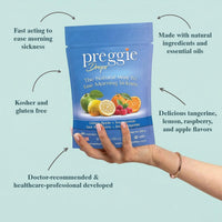 Preggie Pop Drops ingredients, cane syrup and natural flavours made with essential oils