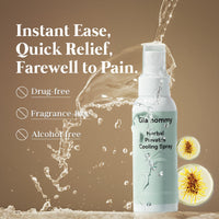 Glamommy postpartum recovery kit cooling spray offering instant ease, quick relief, drug-free, fragrance-free, and alcohol-free.