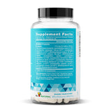 Prenatal probiotics for pregnancy supplement bottle showing facts and ingredients for gut health.