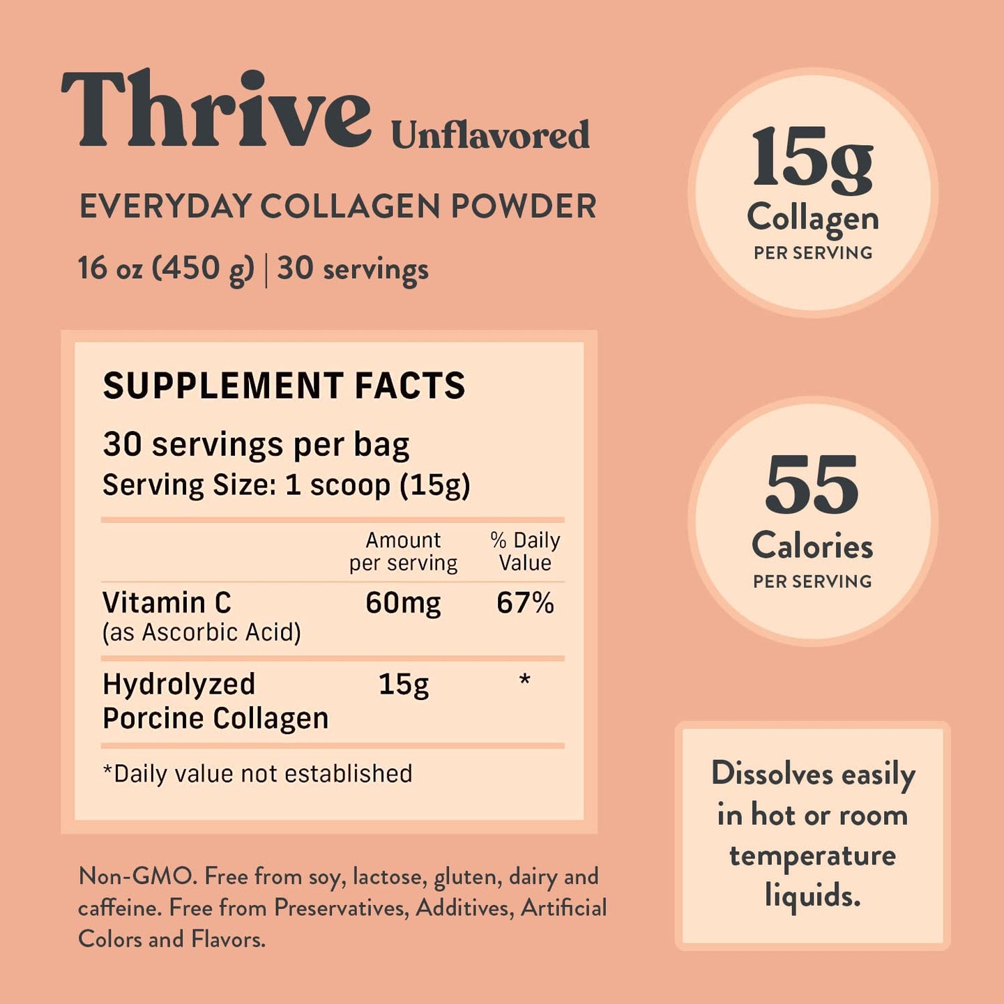 Protiva Thrive collagen powder 16oz unflavored peptides safe for pregnancy and breastfeeding - Awaiting the Stork