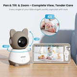 ieGeek 2K Baby Monitor with pan, tilt, zoom features and 5" screen for complete baby monitoring.