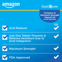 Amazon Basic Care Famotidine 20mg Heartburn Relief - 200 Tablets - Awaiting the Stork