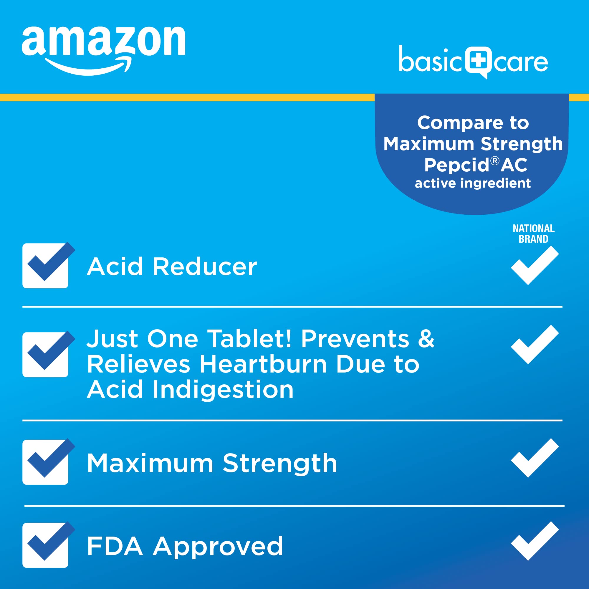 Amazon Basic Care Famotidine 20mg Heartburn Relief - 200 Tablets - Awaiting the Stork