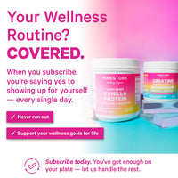 Pink Stork Pregnancy Protein Powder and supplements, supporting wellness for pregnant and postpartum moms.