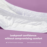 Frida Mom postpartum pads featuring full front to back coverage and innovative side walls for leak-proof confidence.
