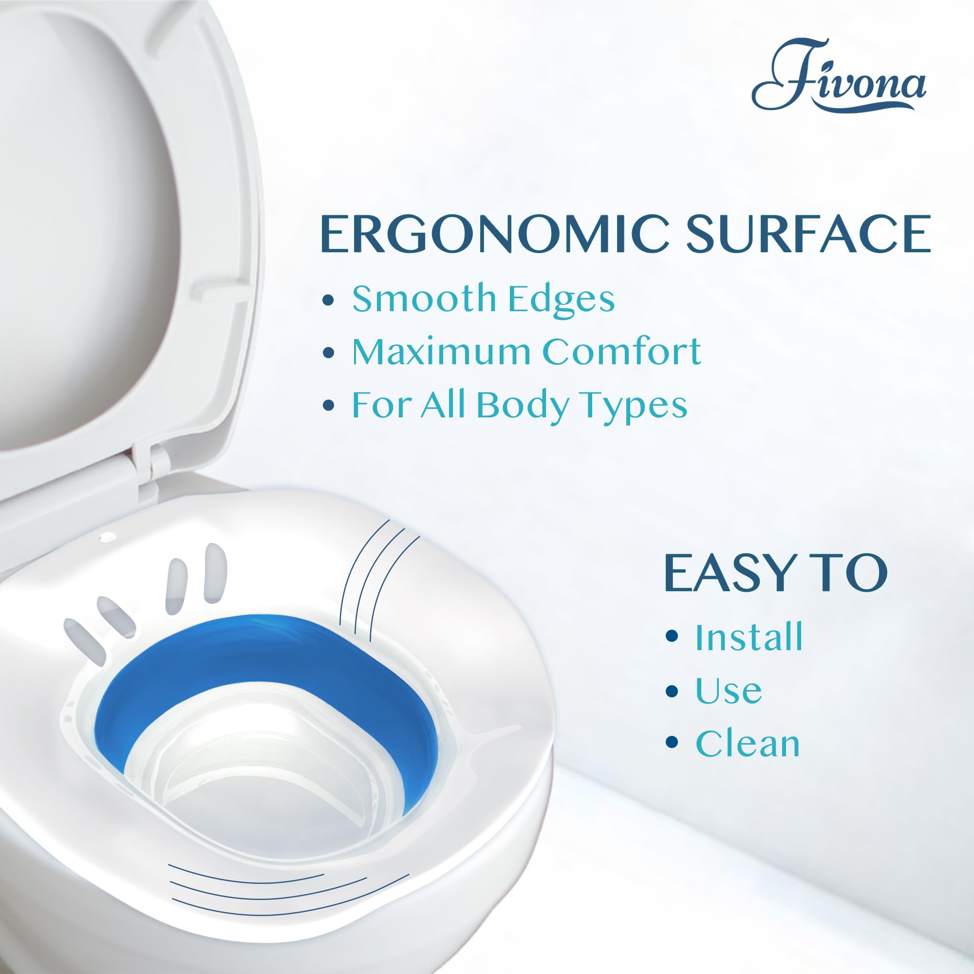 Fivona Foldable Sitz Bath for postpartum care with ergonomic surface, maximum comfort for all body types.