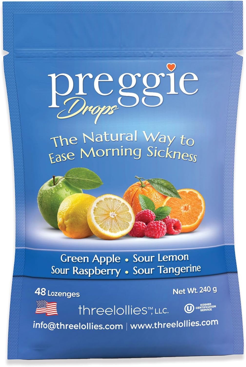 Preggie Pop Drops assorted morning sickness candy, 48 individually wrapped drops