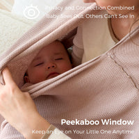 Momcozy nursing cover for breastfeeding with peekaboo window for privacy and comfort during nursing sessions.