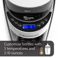 Automatic formula dispenser for newborns with customizable settings for temperature and ounces.