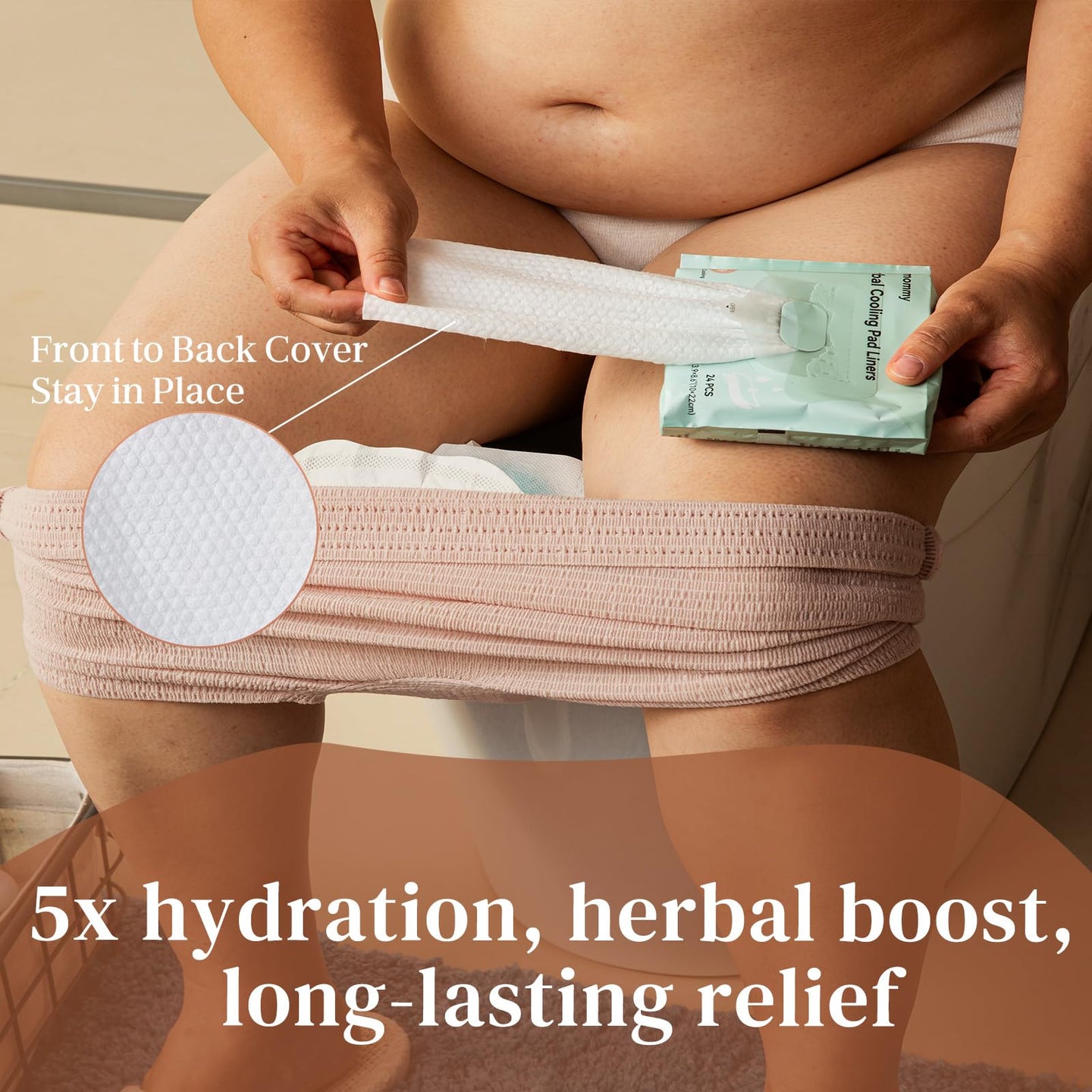 Postpartum recovery kit by Glamommy featuring 5x hydration, herbal boost for long-lasting relief during recovery.