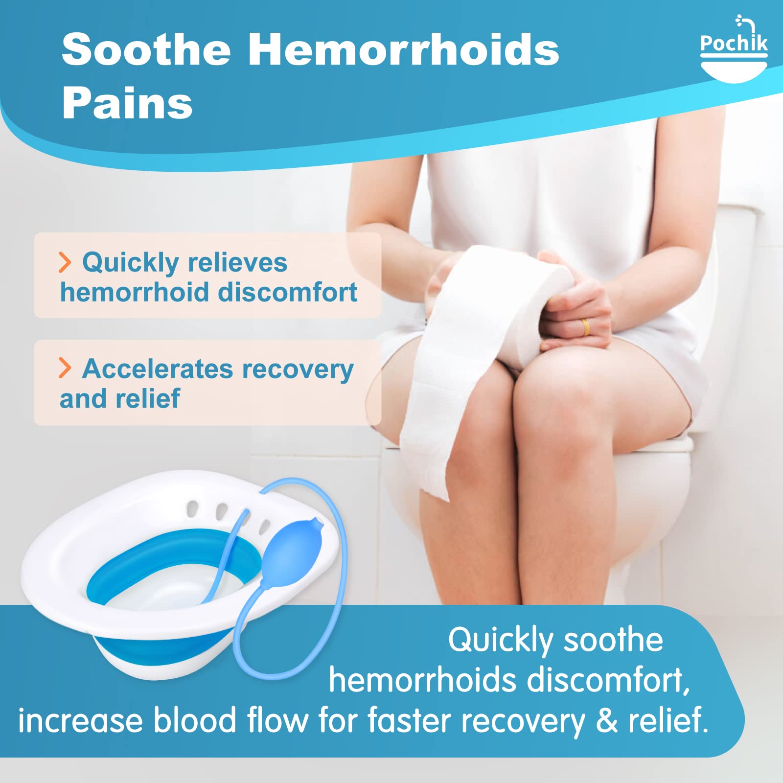 Pochik collapsible Sitz Bath for hemorrhoids and postpartum care - Awaiting the Stork